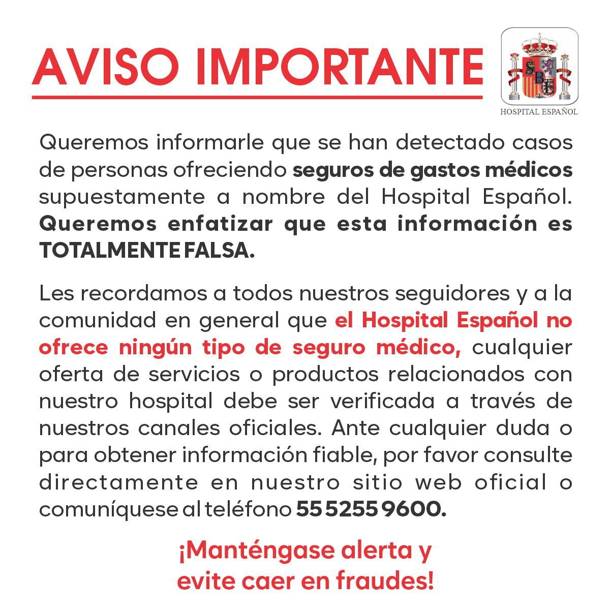 Hospital Español informa