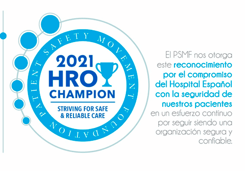 Hospital Español recibe reconocimiento "High Realiability organization champion"